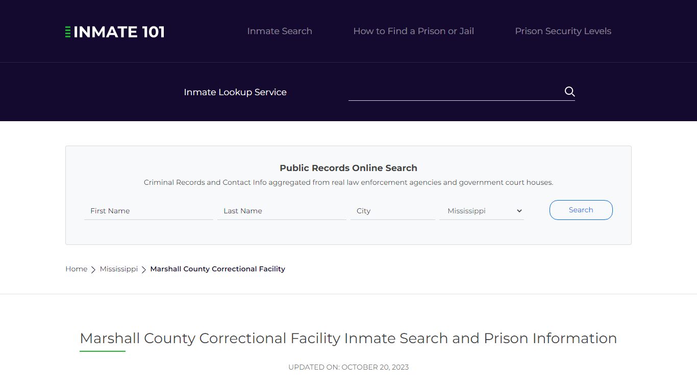 Marshall County Correctional Facility Inmate Search, Visitation, Phone ...